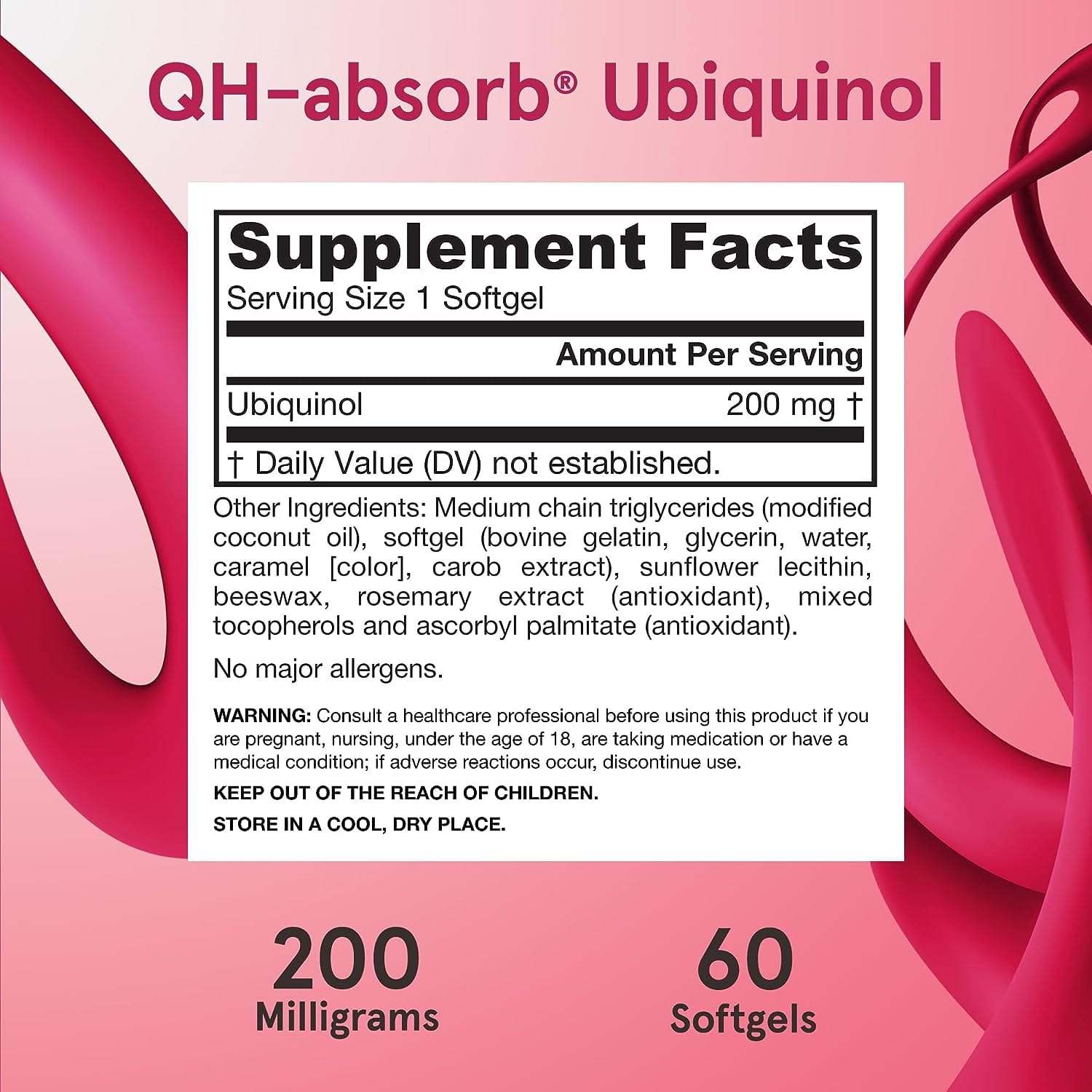 Ubiquinol Qh -Absorb 200mg, 60 Softgels - Jarrow Formulas