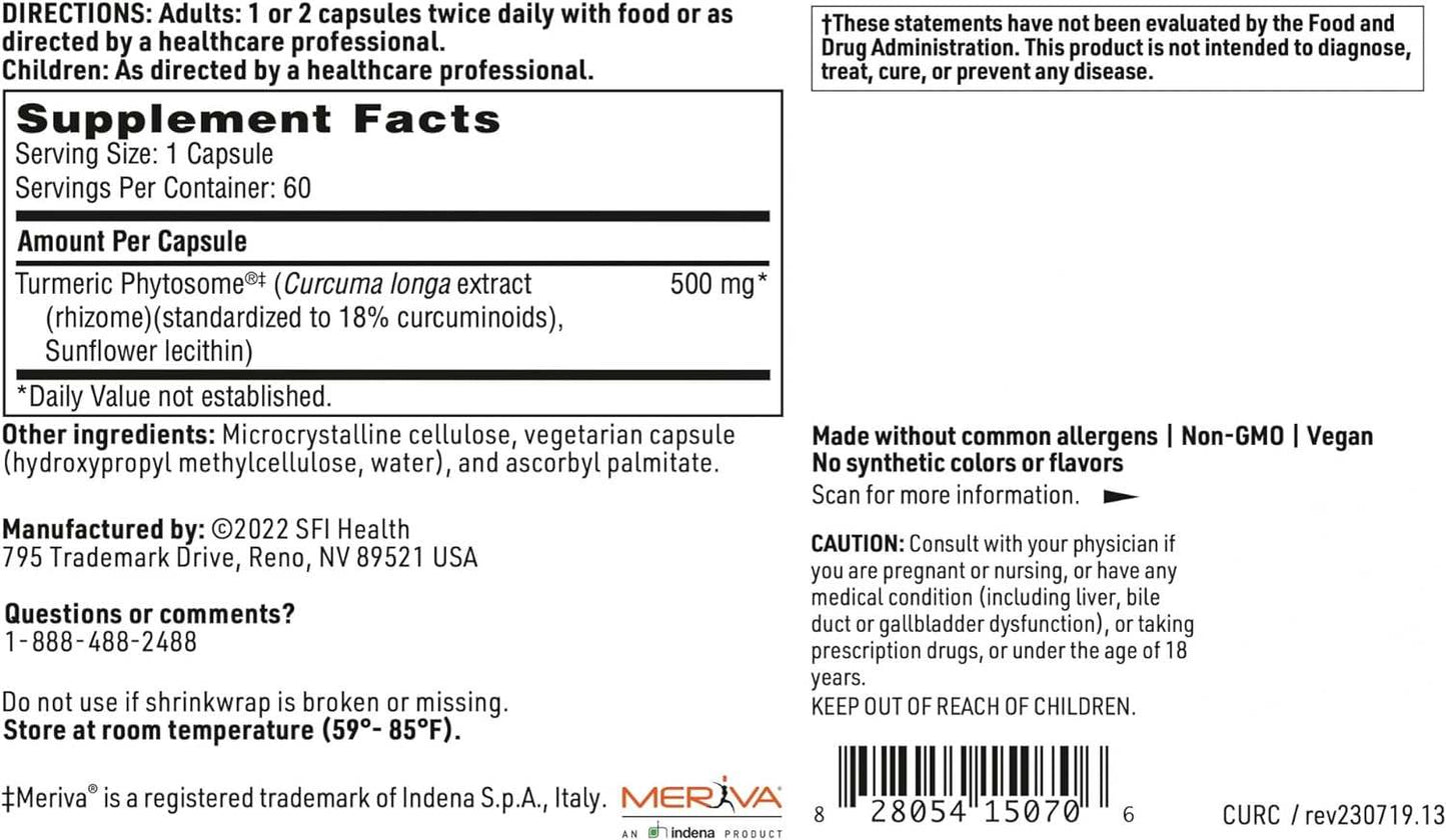 Kurkumi ekstrakt, 120 kapslit - Klaire Labs (SFI Health)