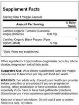 Turmeric & Black Pepper 60 Veggie Capsules - Swanson