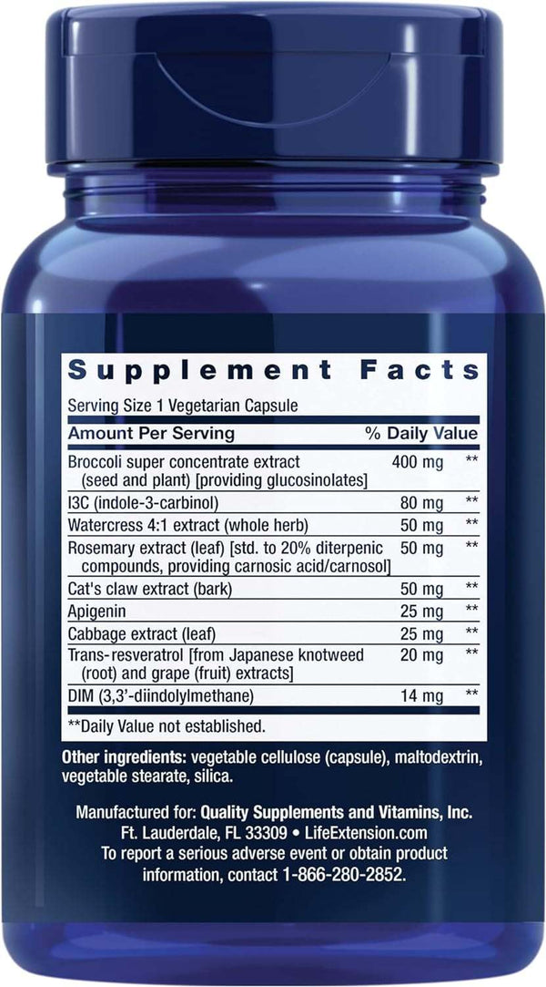 Triple Action Cruciferous Vegetable Extract with Resveratrol, 60 Capsules - Life Extension