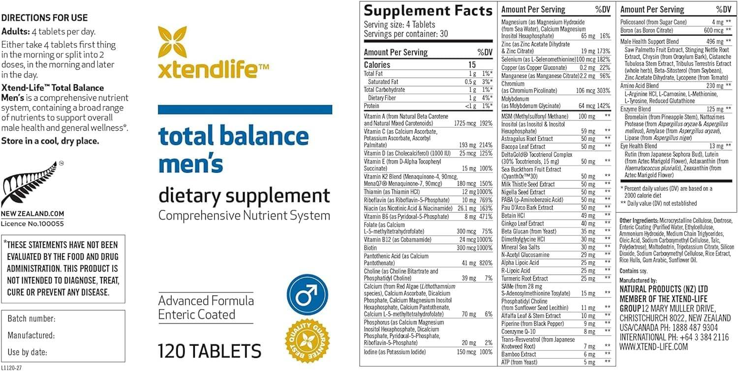 Balance Total Balance (120 pestañas) - XtendLife