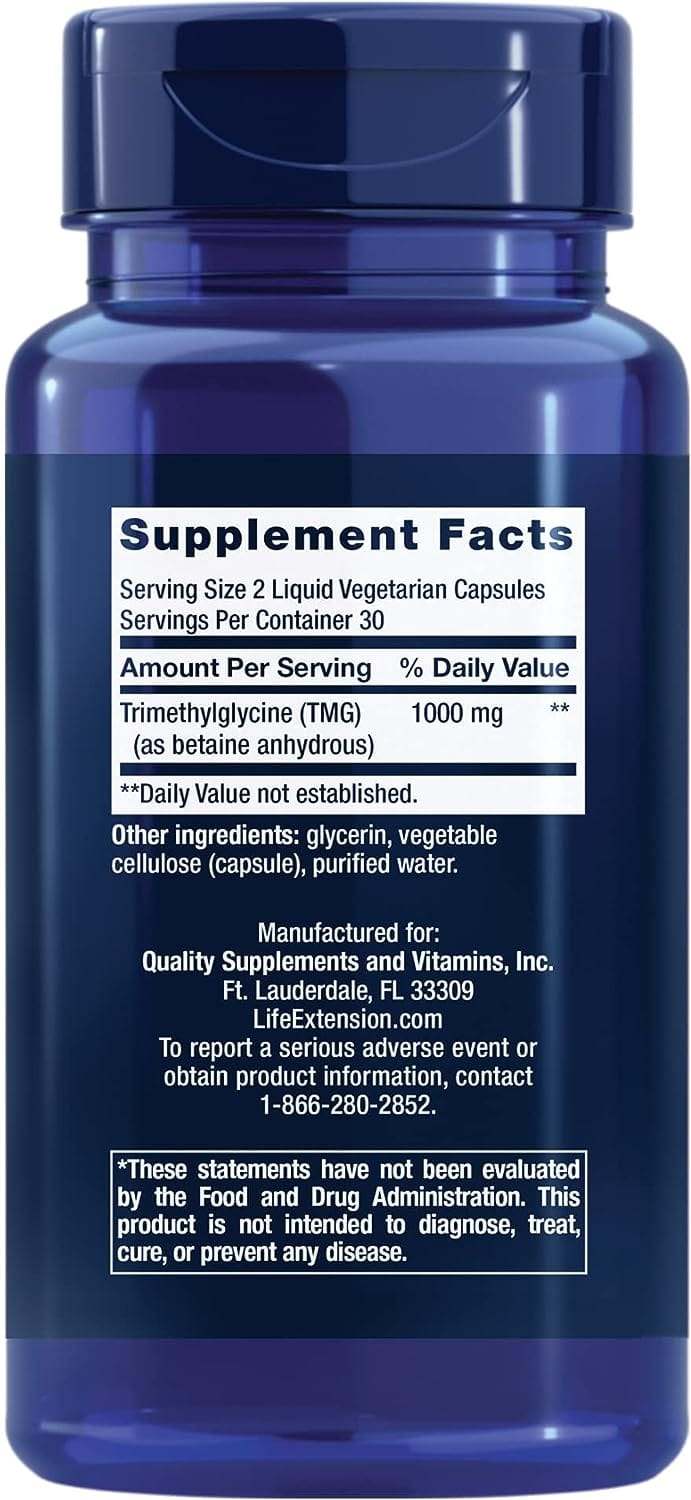 TMG 500mg (60 capsules) - Life Extension