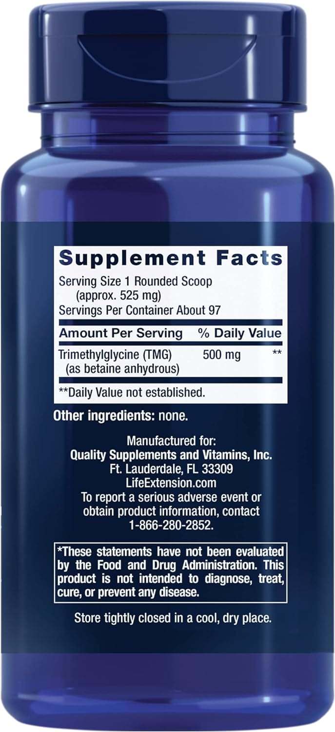 TMG (Trimethylglycine) powder 50 grams- Life Extension