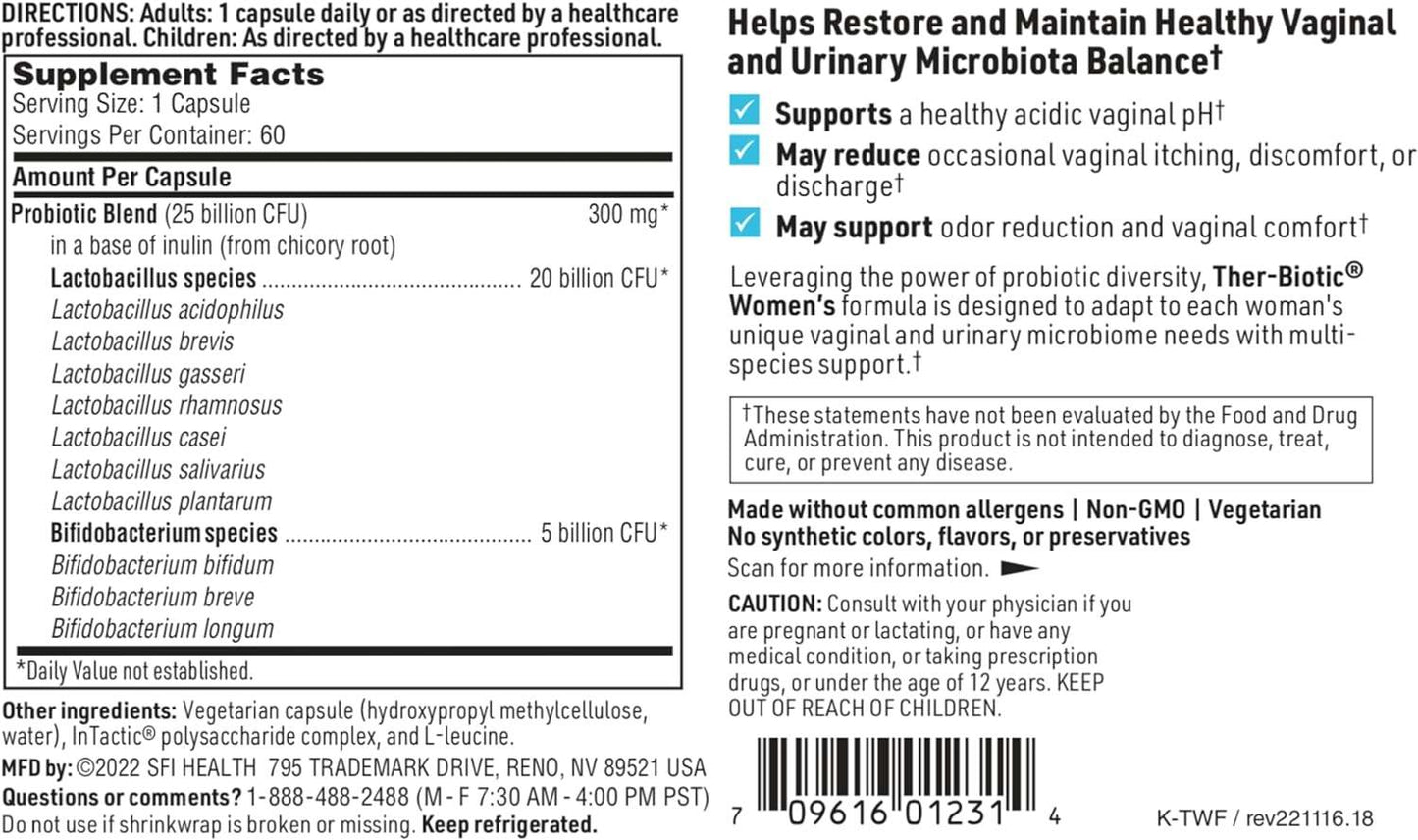 Ther -Biotic Women's Formula, 60 kapsler - Klaire Labs (SFI Health)