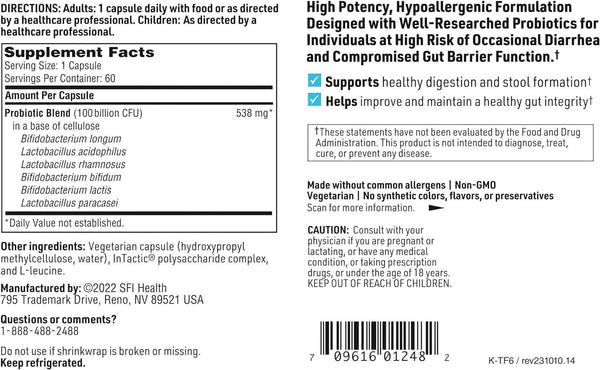 Terro -biotico che perde intestino (fattore 6), 60 capsule - Klaire Labs (SFI Health)