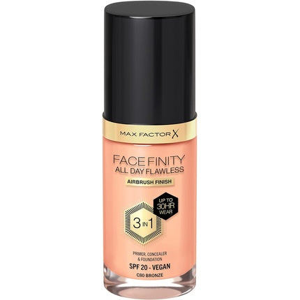 Max Factor Facefinity 3-in-1 All Day Flawless Liquid Foundation SPF 20 80 Bronze 30ml