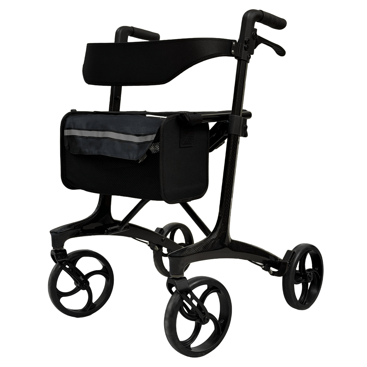 WeCan R-89 Folding Rollator Walker with Seat, Backrest and Storage Bag
