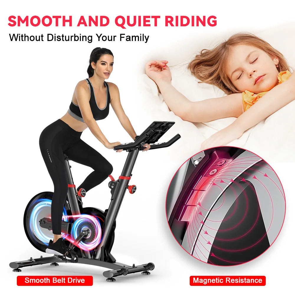 LifeFit Magnetic Indoor Cycling Stationary Bike with Tablet Holder and Comfortable Sea