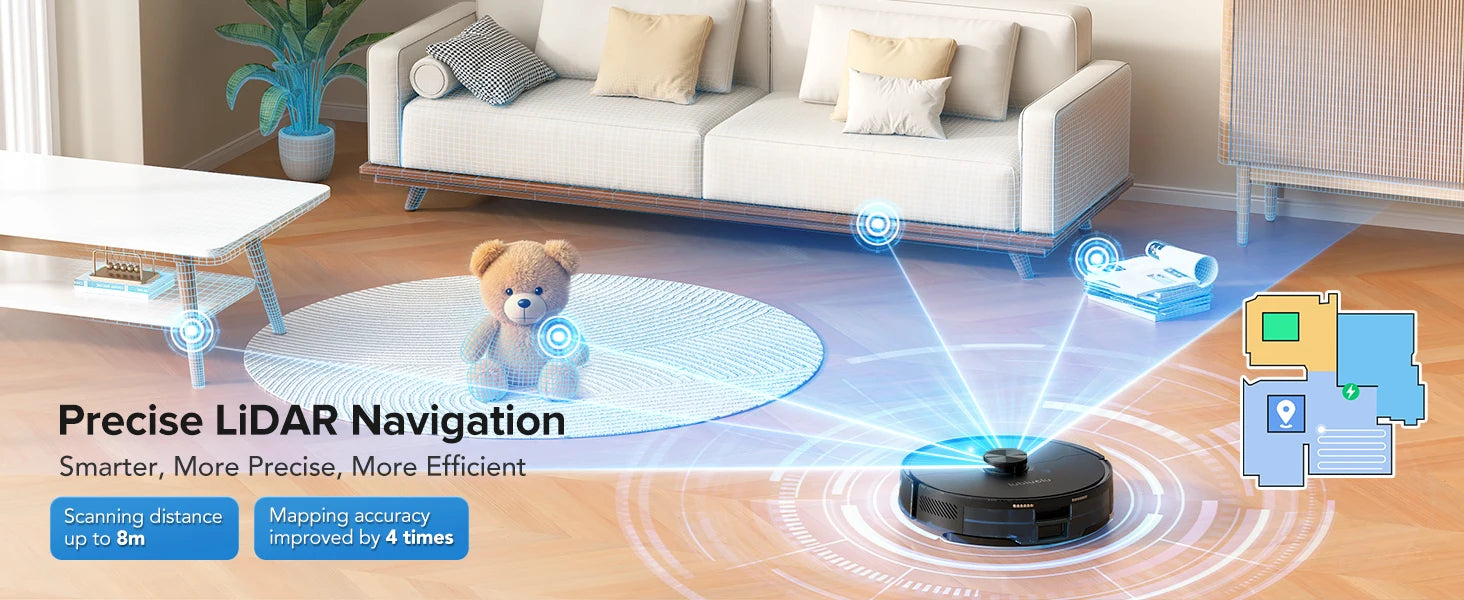 NEXA Vacuum Robot Vacuum & MOP, mappatura intelligente, auto-ricarica, Alexa/Google Control