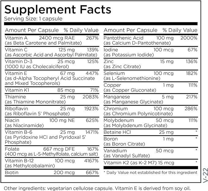 The Big One (without Iron), 100 Capsules - Metabolic Maintenance