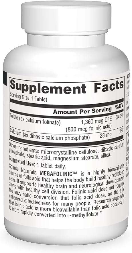 Megafolinic, 800 mcg, 120 tabletten - bron naturals