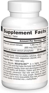 MegaFolinic, 800 mcg, 120 Tablets  - Source Naturals