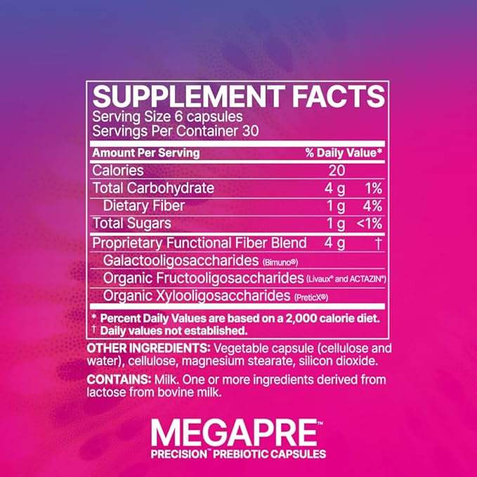 Megapre Precision Prebiotic (180 capsules) - laboratoires de microbiome