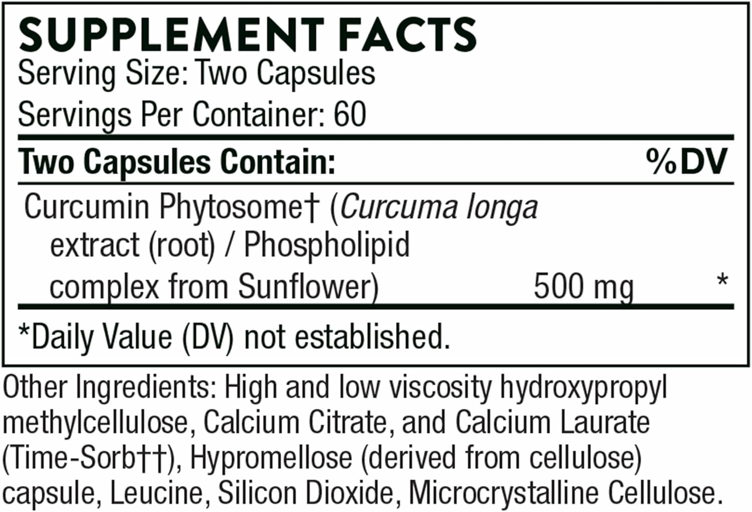 Phytosome de curcumine, 1000 mg (Meriva 500-SF) 120 Veg Caps - Thorne Research