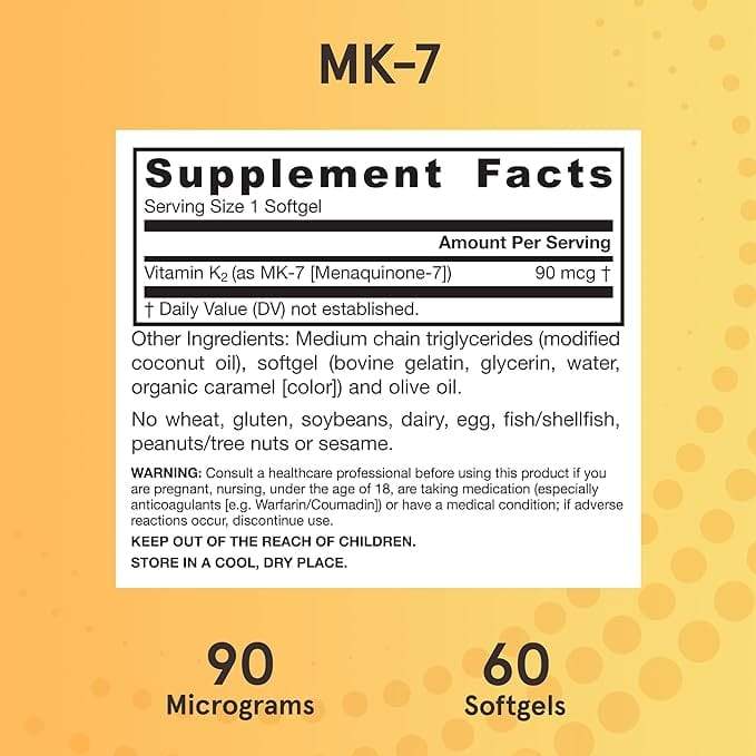 MK-7, Vitamin K2 jako MK-7 90MCG 60 Softgels-Jarrow Formul