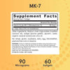 MK-7, витамин К2 като MK-7 90mcg 60 Softgels-Jarrow Formulas