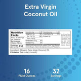 Huile de noix de coco biologique extra vierge, expulser pressé, 473G - Formules Jarrow