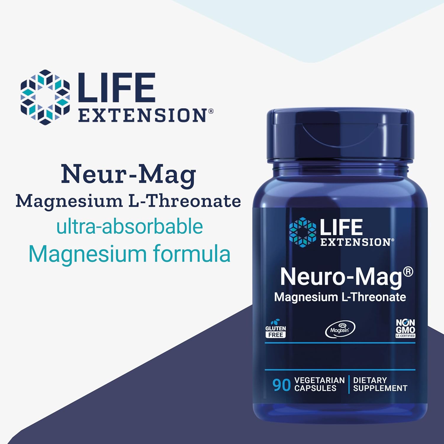 Magnezij l -tronat - Neuro -Mag - 90 Veg kape - produženje života