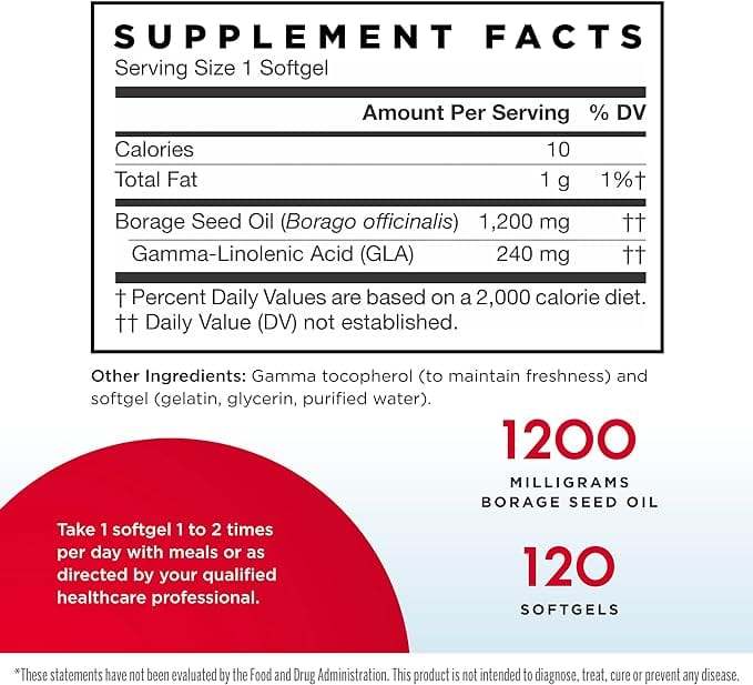 Burage GLA -240, 120 Softgels - Jarrow -kaavat