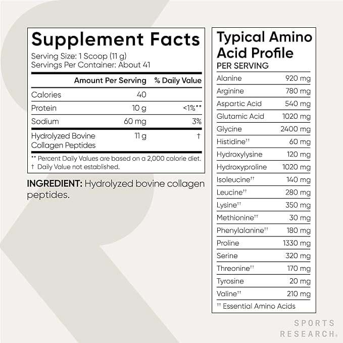 Collagen Peptides Unflavoured, 454g - Sports Research