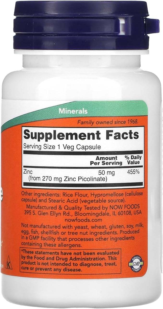 Picolinate de zinc (60 capsules) - maintenant les aliments