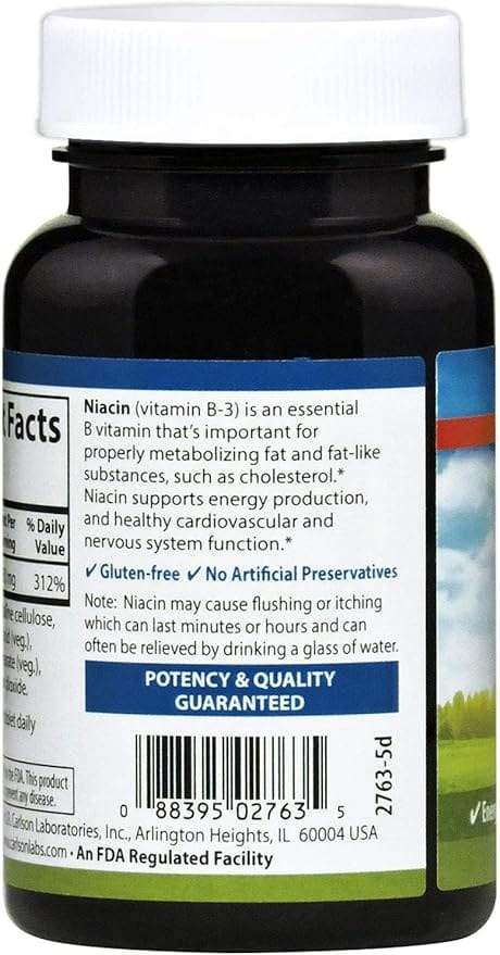 Niacin 50 mg 300 Tabletten - Carlson Labs