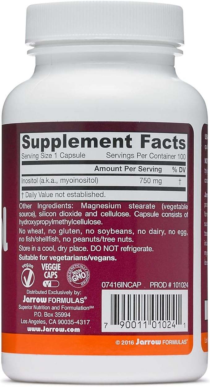 Inositol 750mg,100 Capsules - Jarrow Formulas