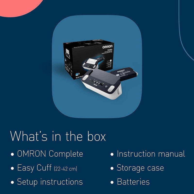 OMRON Complete 2-in-1 Upper Arm Blood Pressure Monitor & ECG Machine - AFib Detection, Bluetooth App Sync, Clinically Validated, Free 1-Year Premium App Access