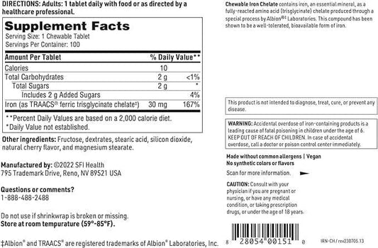 Iron Chelate 100 Chewable Tablets - Klaire Labs - Welzo