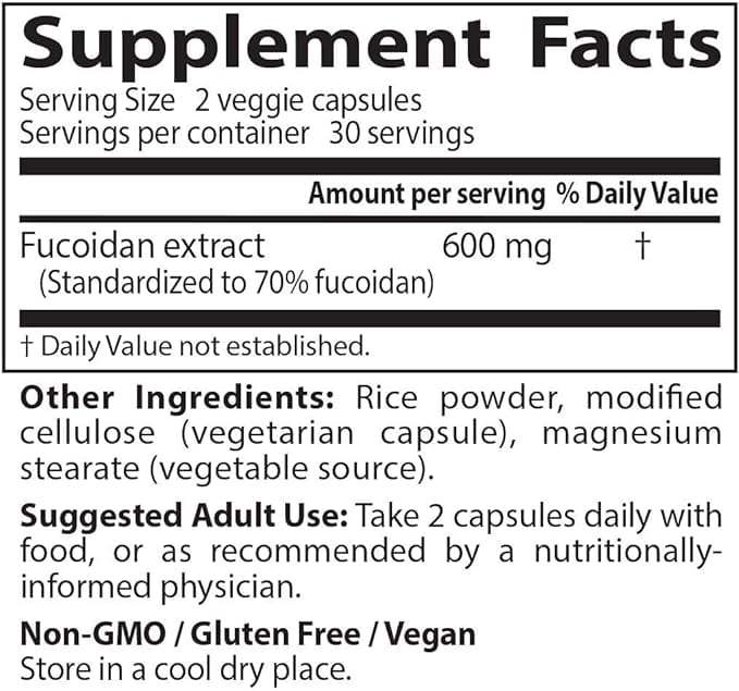 Fucoidan 70%, 60 κάψουλες - το καλύτερο γιατρό