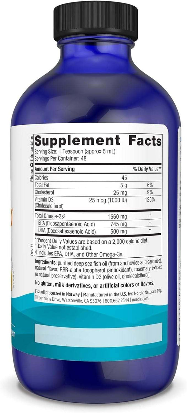 Omega -3D (лимон) 237 ml - Nordic Naturals