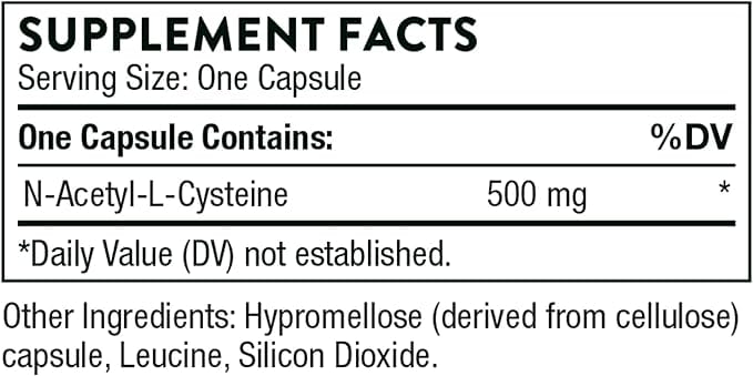 NAC (anteriormente Cysteplus) 90 Cápsulas - Thorne