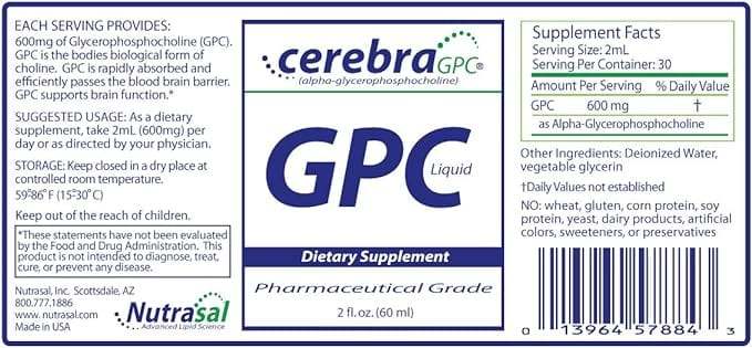 „Cerebra GPC“, 60 ml, „Nutrasal“