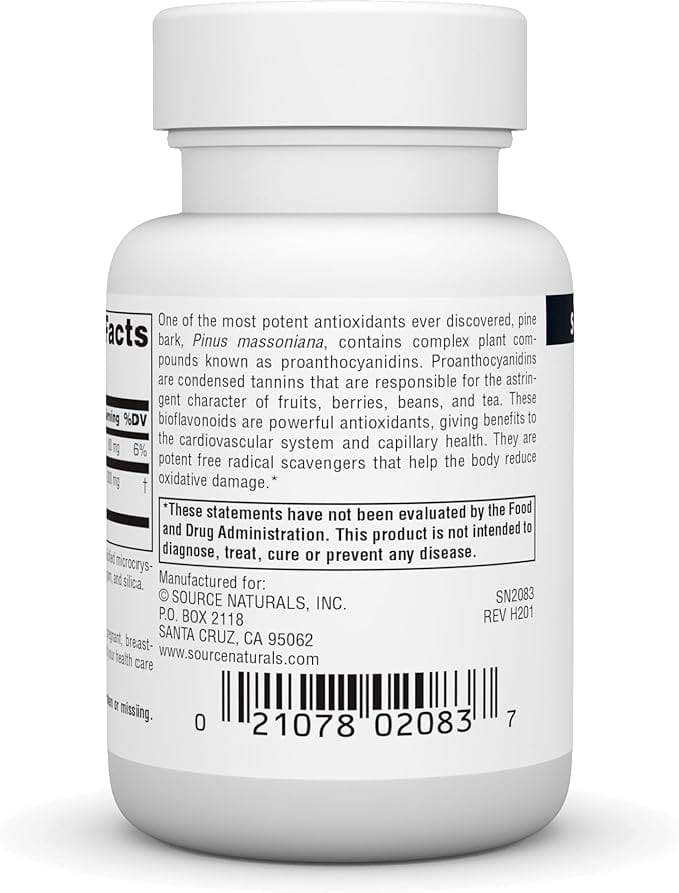Pine Bark Extract, 60 Tablets - Source Naturals