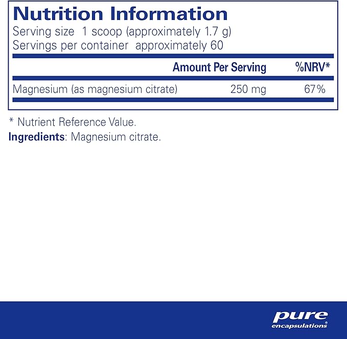 Magnésium Citrate Powder 107g- Pure Encapsulations