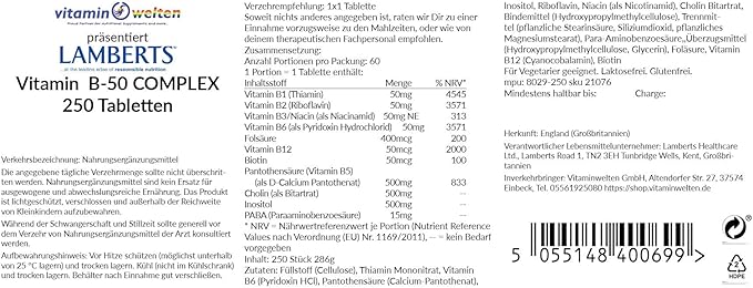 Vitamin B -50 -Komplex - Lamberts