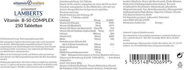 Complexo de vitamina B -50 - Lamberts