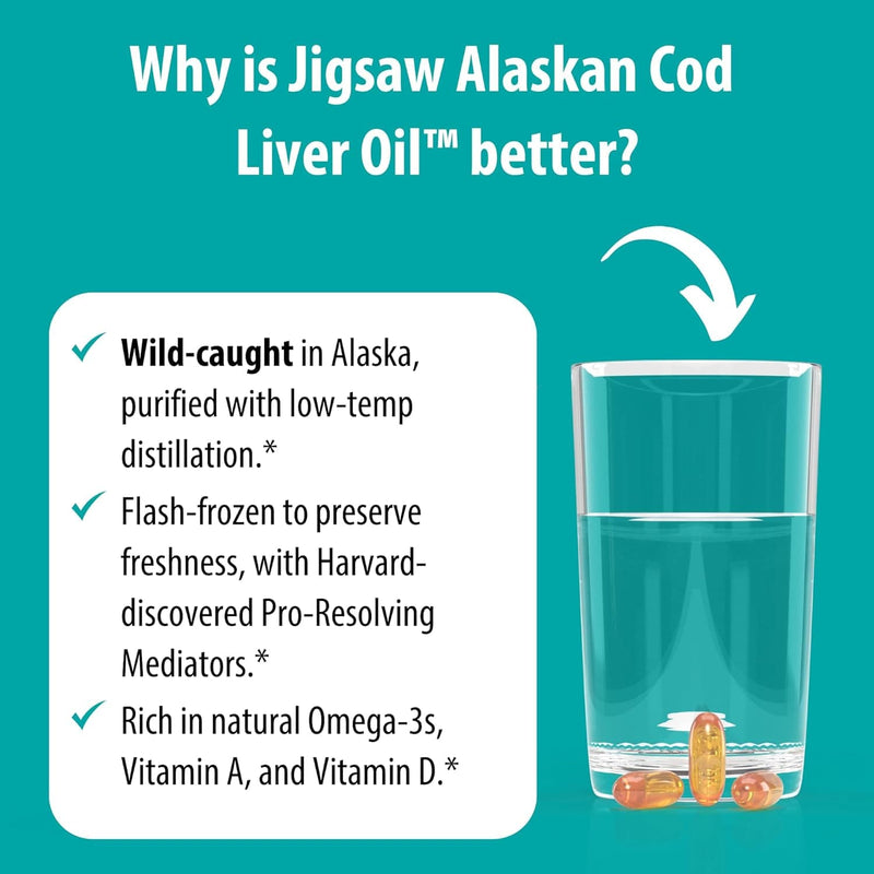 Alaskan Cod Liver Oil (CLO) - 180 softgels - Jigsaw Health