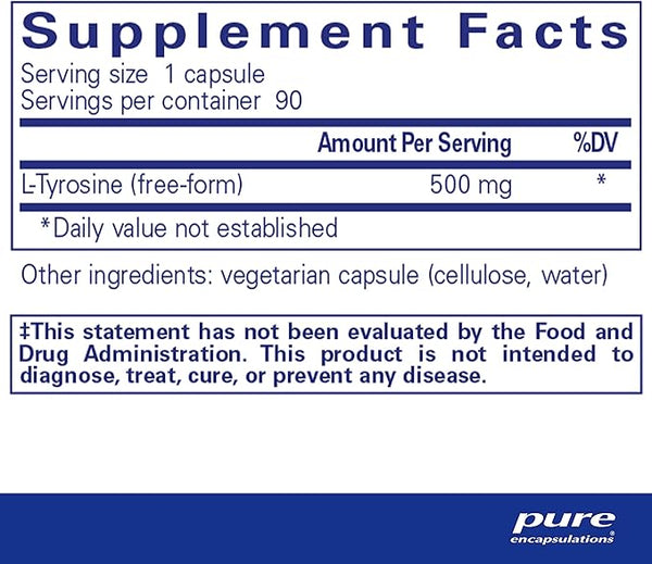 L -Tyrosin 500 mg 90 Kappen - reine Einkapitalisierung