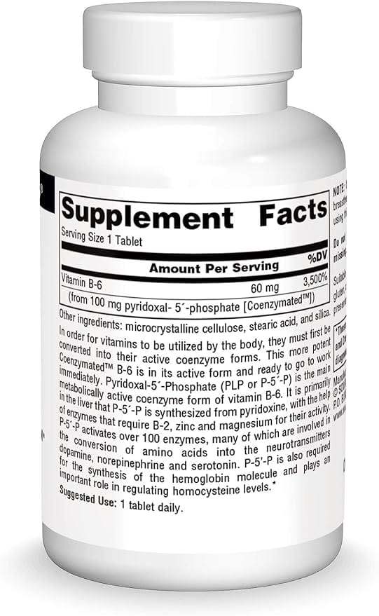 Coenzymated B -6, 100 mg, 60 tabletten - Bron Naturals