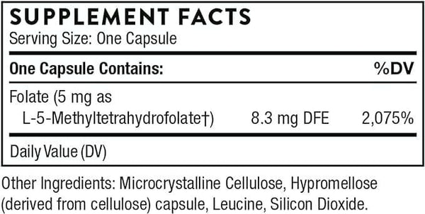 5 -MTHF метил фолат - (15 mg) 30 VEG капачки - Thorne