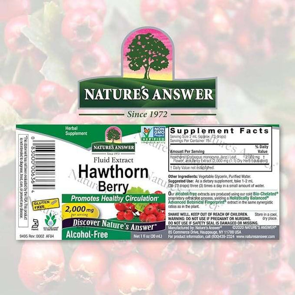 Hawthorne, sin alcohol, 2000 mg, 1 fl oz (30 ml) - Respuesta de la naturaleza