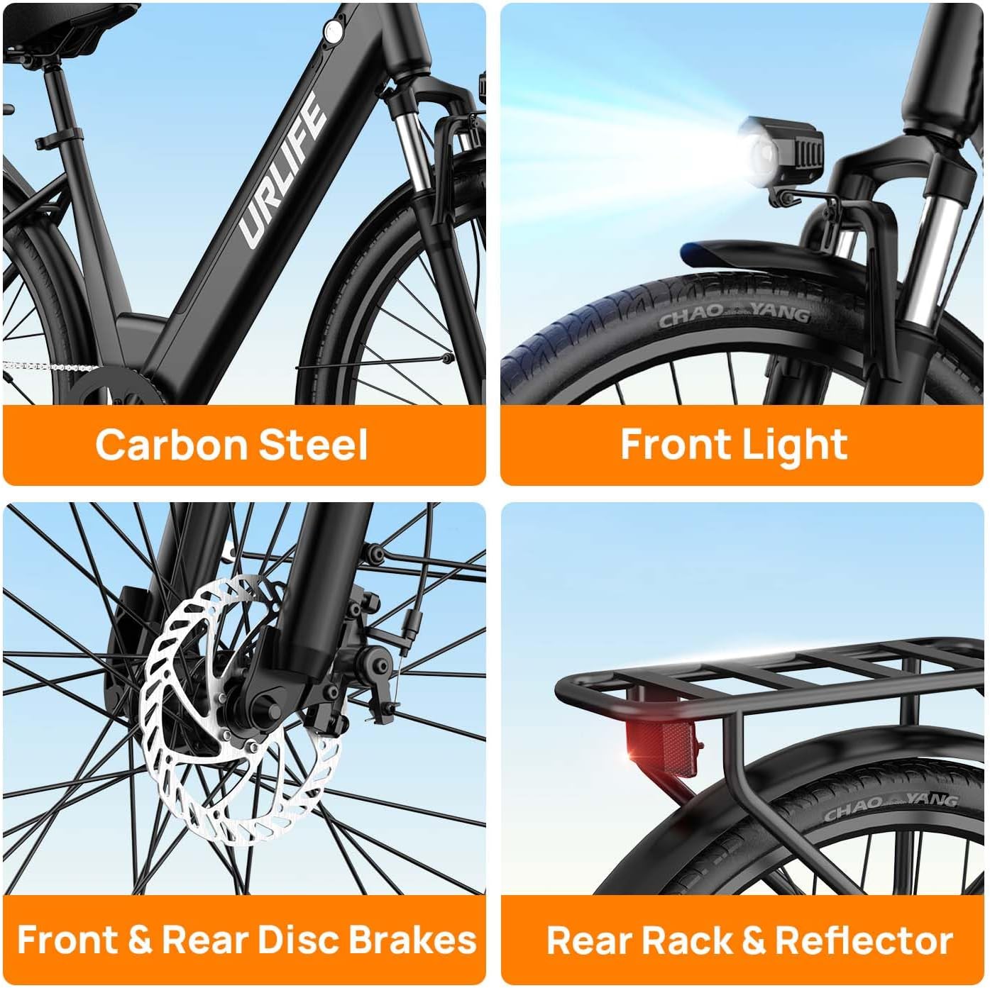 Mountain Bike elettrica da città/mountain bike per adulti da 26", batteria rimovibile da 36 V 13 Ah, motore da 250 W, 7 velocità, display LCD, sospensione anteriore, autonomia fino a 80 km