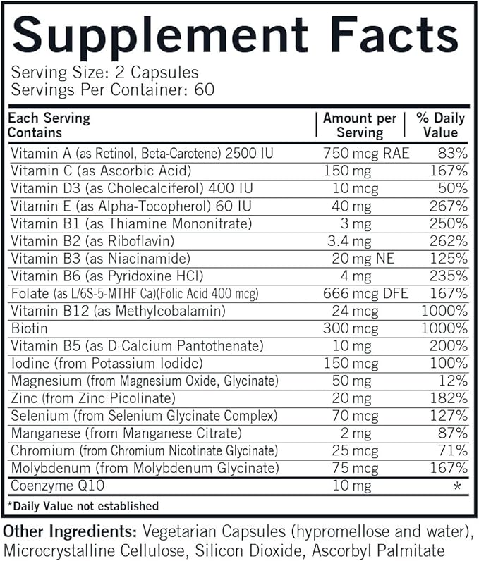 Multivitamina y mineral para niños con 5 -MTHF - 120 cápsulas - Kirkman