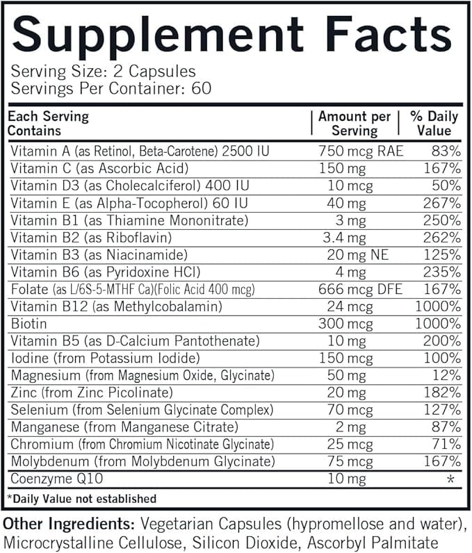 Dětský multivitamin a minerál s 5 -MTHF - 120 tobolek - Kirkman