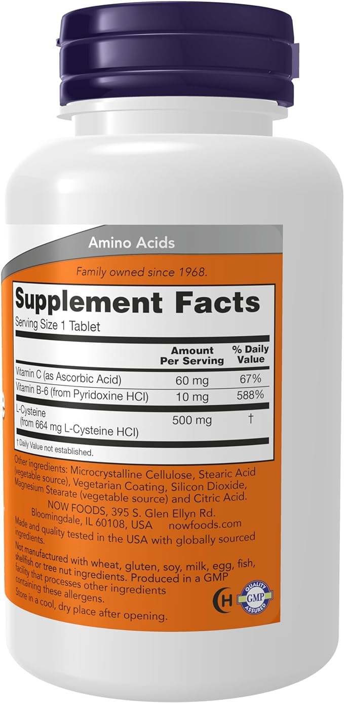 L -Cysteine ​​500mg 100 δισκία - τώρα τρόφιμα