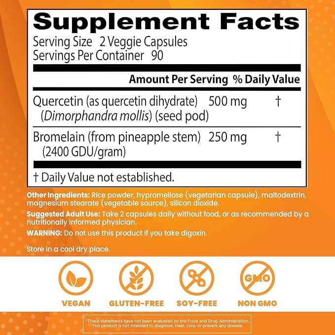 Quercetin Bromelain 180 capsules - Doctor's Best