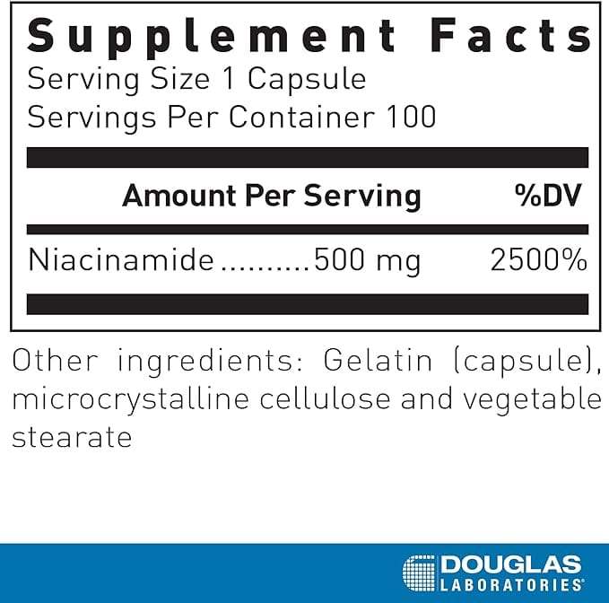 Niasiinamidi 500 mg 100 kapselia - Douglas Labs