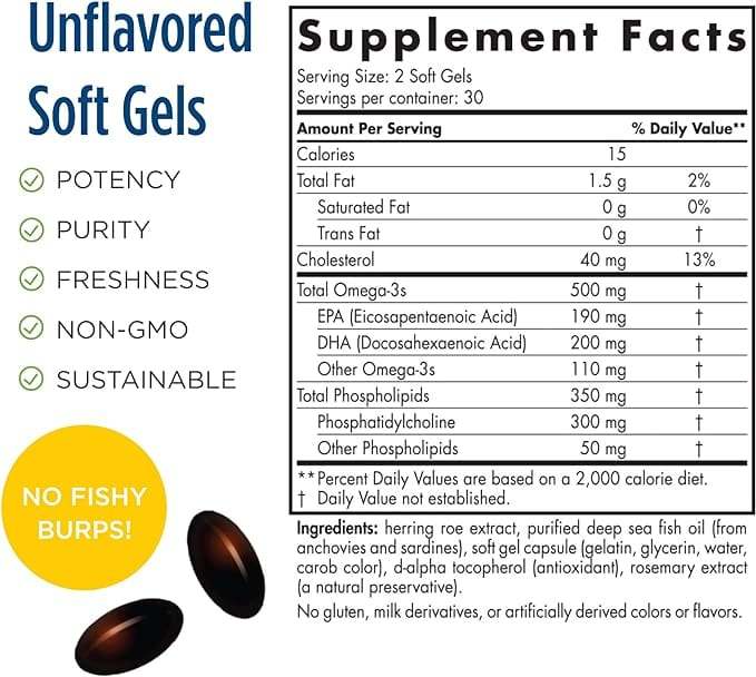 Omega -3 -fosfolipidit, 60 pehmeää geeliä - Nordic Naturals