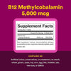 B12, Methylcobalamin, 5000 mcg, 60 žvýkacích tabletů - přirozené faktory